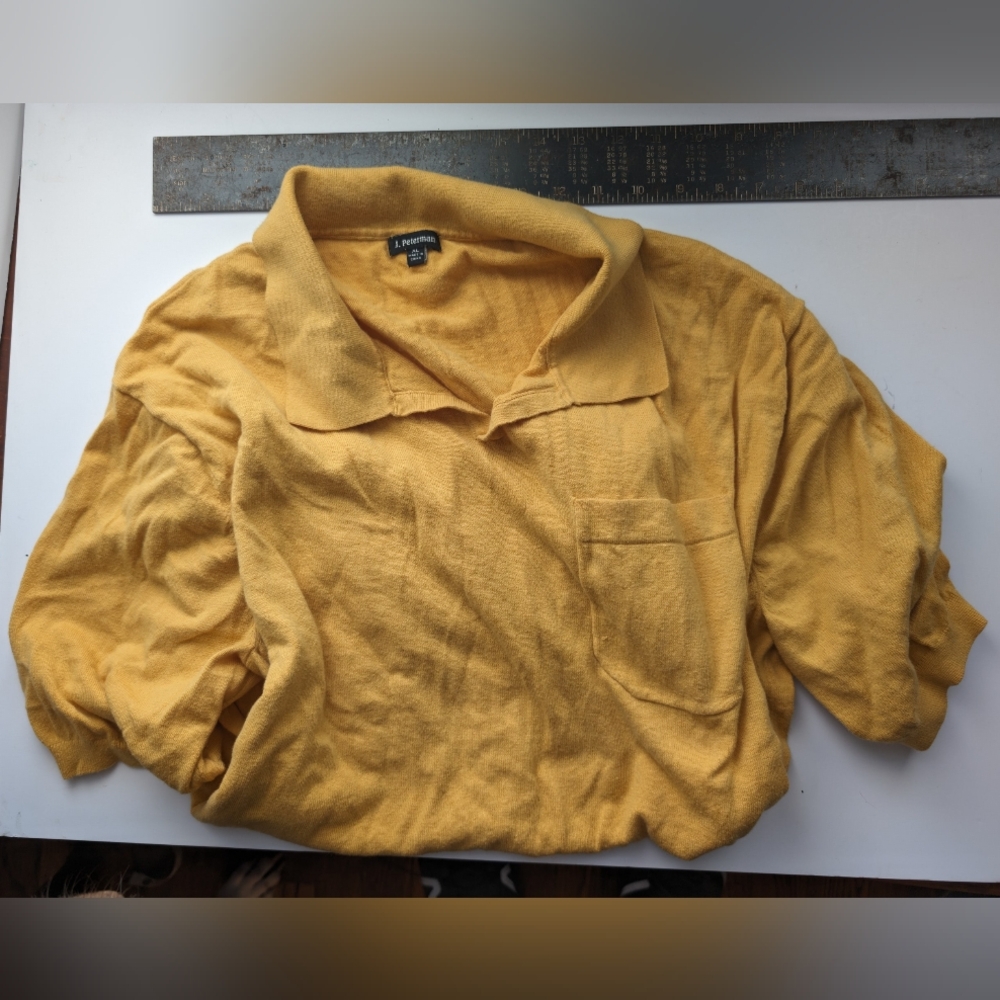 J.Peterman shirtsleeve spread collar knit polo